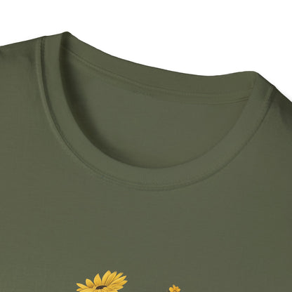 Sunflower Wildflower Graphic T-Shirt - Floral Nature Lovers Tee, Botanical Design Shirt for Women, Botanical Gift