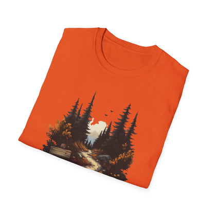 Autumn Trails Await T-Shirt | Fall Hiking Shirt | Nature-Inspired Adventure Tee | Perfect for Hikers and Outdoor Lovers