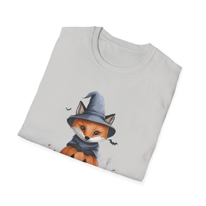 Cute Fox Halloween Shirt - Witch Fox in Pumpkin Graphic Tee - Spooky Season Fall Apparel - Halloween Gift for Fox Lovers