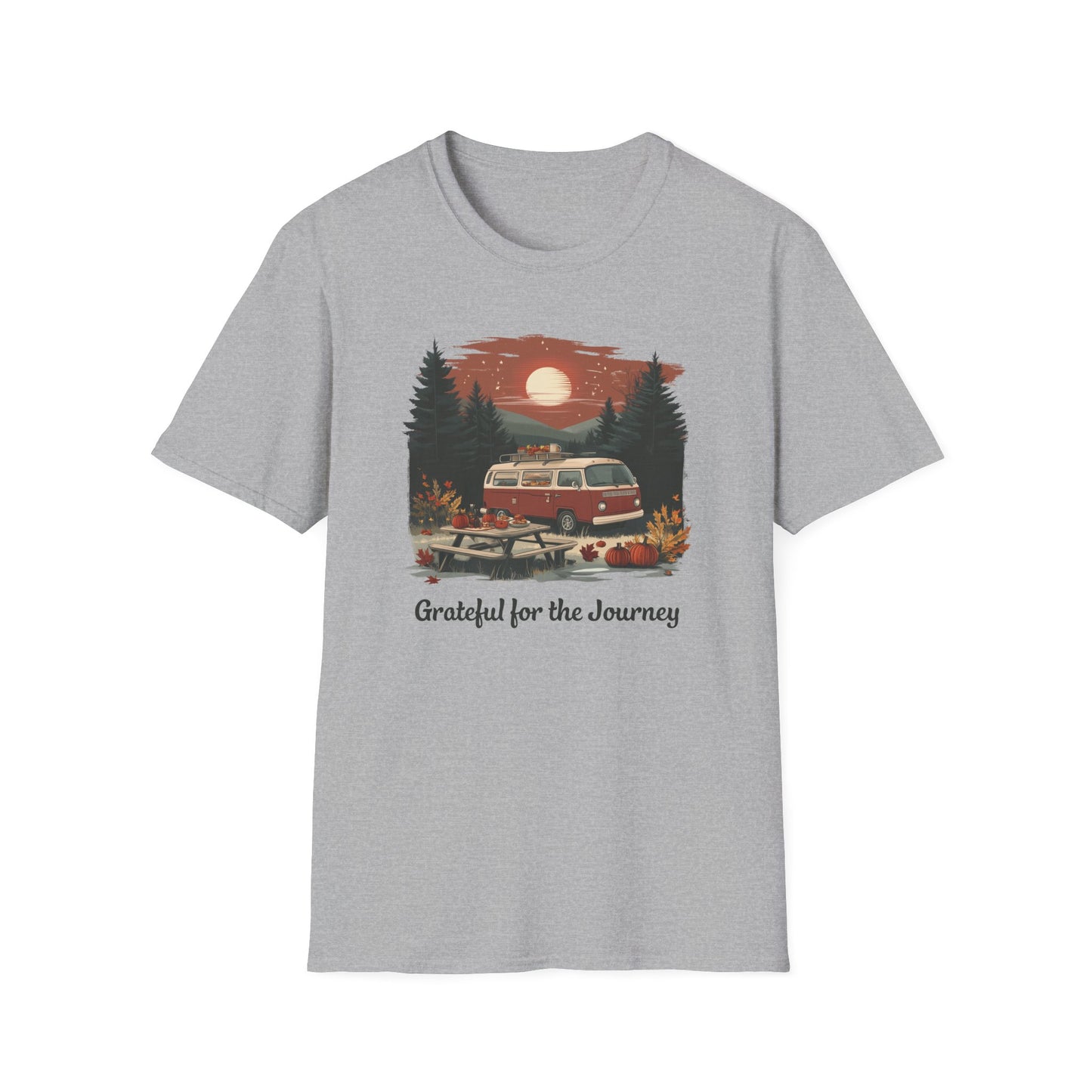 Grateful for the Journey Thanksgiving T-Shirt | Van Life Adventure Tee | Cozy Fall Shirt for Outdoor Enthusiasts | Perfect Thanksgiving Gift