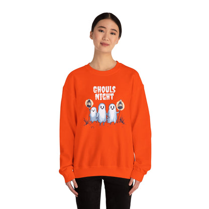 Ghouls Night Halloween Ghost Sweatshirt, Spooky Halloween Sweatshirt for Women, Cute Halloween Fall Vibes, Girls Night