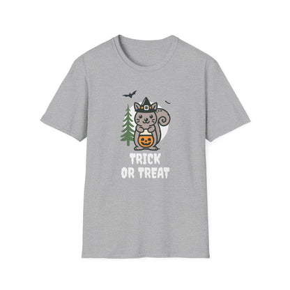 Cute Squirrel Halloween Trick or Treat T-Shirt | Adorable National Park Animal Illustration Tee | Perfect for Halloween and Nature Lovers