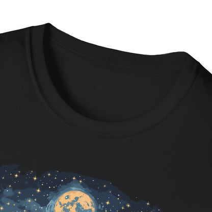 Witches Halloween Mountain Gathering T-Shirt - Full Moon Campfire Scene - Spooky Outdoor Adventure Tee