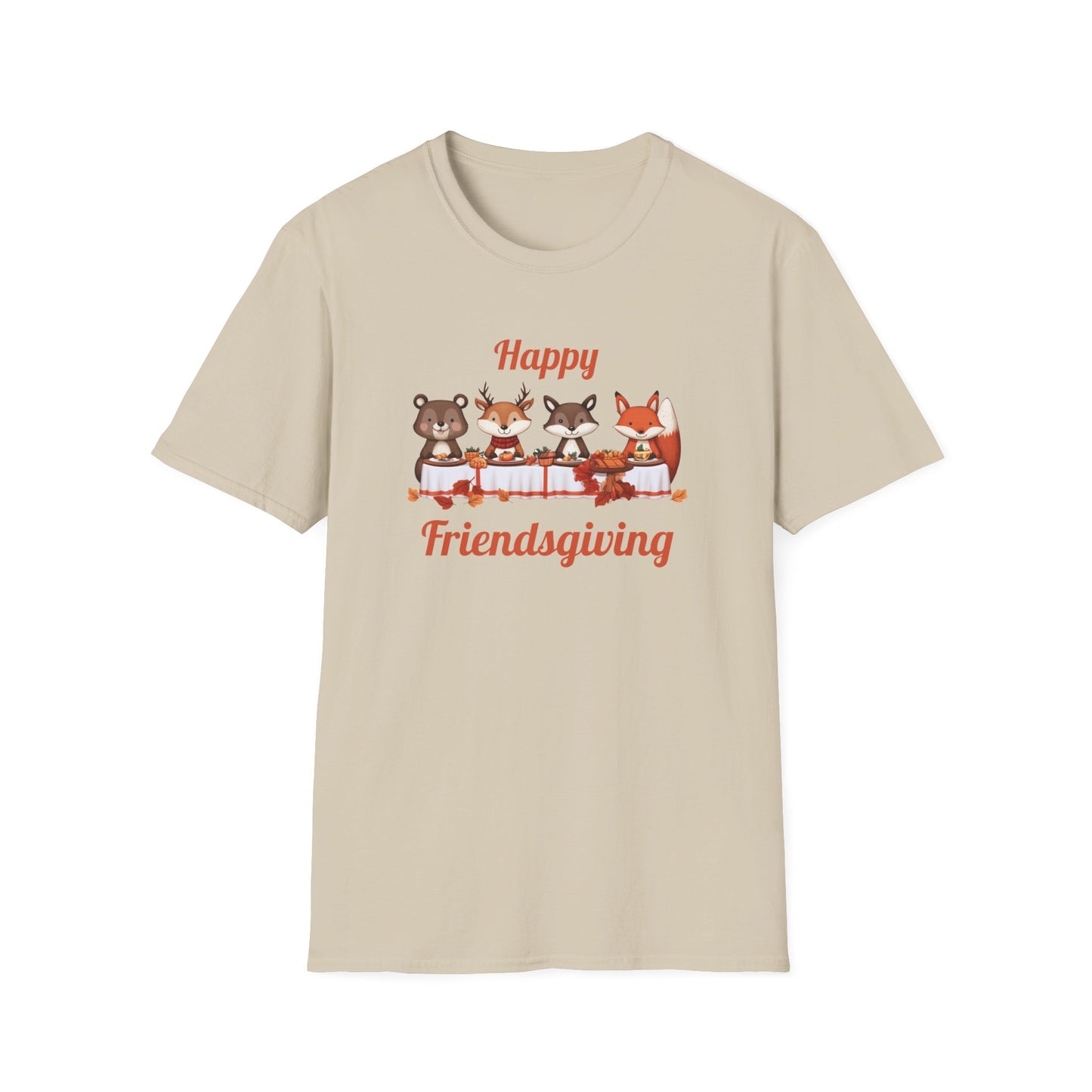 Cute Forest Animals Friendsgiving Thanksgiving T-Shirt - Fall Cozy Tee for Animal Lovers | Happy Thanksgiving & Pumpkin Season Shirt