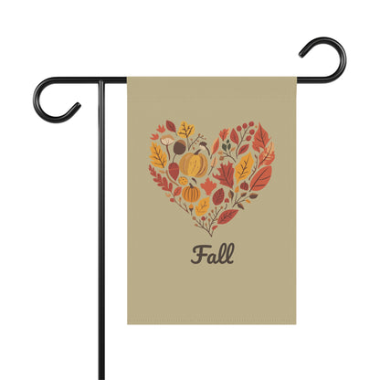 Heart Fall Garden Flag | Cozy Autumn Outdoor Banner | Fall Leaves Yard Decor | Nature-Inspired Fall Flag | Thanksgiving Garden Decoration