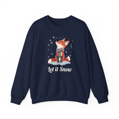 Cozy Winter Fox Sweatshirt | Let it Snow Christmas Sweater, Cute Animal Lover Gift, Wildlife Pullover, Holiday Gift for Fox Lovers