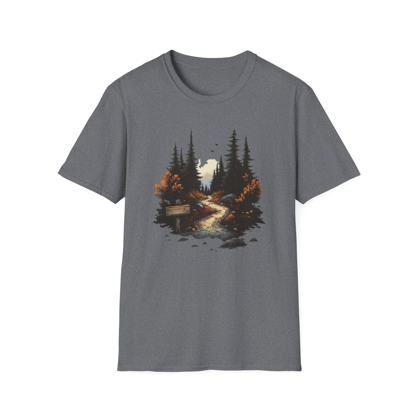 Autumn Trails Await T-Shirt | Fall Hiking Shirt | Nature-Inspired Adventure Tee | Perfect for Hikers and Outdoor Lovers