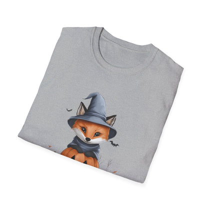 Cute Fox Halloween Shirt - Witch Fox in Pumpkin Graphic Tee - Spooky Season Fall Apparel - Halloween Gift for Fox Lovers