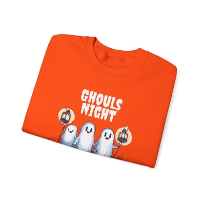 Ghouls Night Halloween Ghost Sweatshirt, Spooky Halloween Sweatshirt for Women, Cute Halloween Fall Vibes, Girls Night