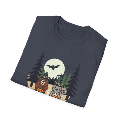 Forest Friends Trick-Or-Treat Halloween T-Shirt | Cute Bear and Squirrel Design | Trick-or-Treat Animal Tee