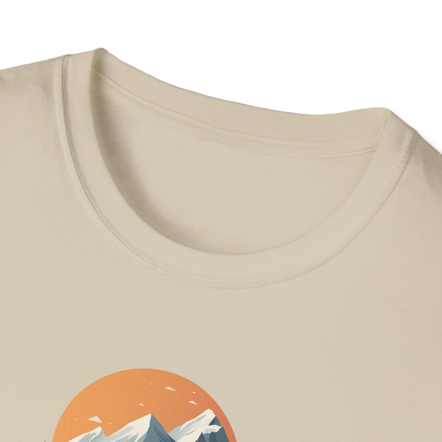 Mountain Sunset Isometric Landscape T-Shirt, Nature Scene Tee, Wilderness Hiking Shirt, Outdoor Adventure Top, Wildlife Graphic Tee