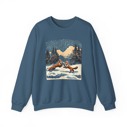 Cozy Winter Fox Sweatshirt | Retro Woodland Wildlife Christmas Sweater, Fox in Snow Pullover, Winter Nature Sweatshirt, Wildlife Animal Gift