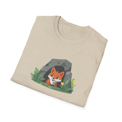 Adorable Fox Cave T-Shirt | Cute Woodland Animal Graphic Tee | Perfect for Nature Lovers, National Park Enthusiasts, and Outdoor Adventures