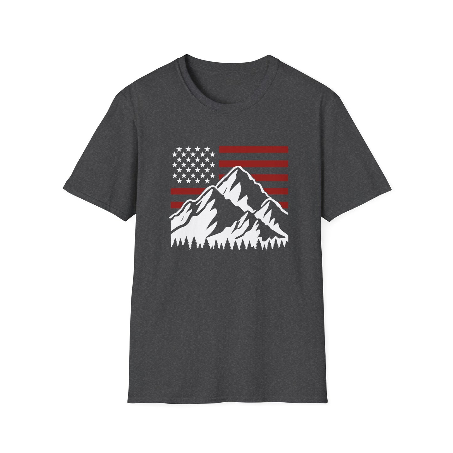 Patriotic Mountain T-Shirt - American Flag Outdoor Graphic Tee - Perfect for Nature Lovers - 2024 Election Shirt