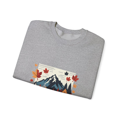 Cozy Mountain Fall Forest Sweatshirt - Unisex Warm Pullover with Nature Print - Perfect Autumn and Winter Sweater, Outdoor Adventure Apparel