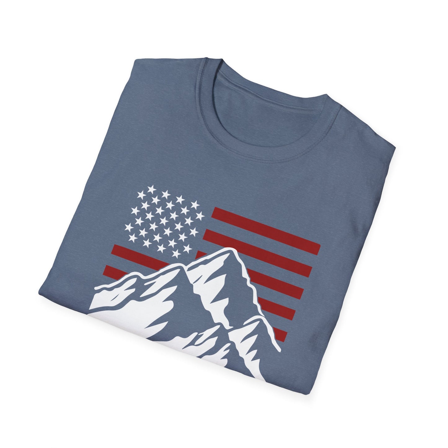 Patriotic Mountain T-Shirt - American Flag Outdoor Graphic Tee - Perfect for Nature Lovers - 2024 Election Shirt