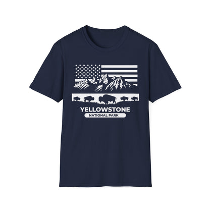 Yellowstone National Park Patriotic T-shirt | Patriotic American Flag graphic tee - Outdoor Lover's Shirt - Perfect for 2024 election season