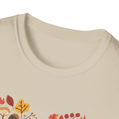 Heart Fall T-Shirt, Cozy Autumn Graphic Tee, Fall Leaves & Pumpkin Shirt, Love Fall Shirt, Thanksgiving Shirt, Nature-Inspired Fall Shirt