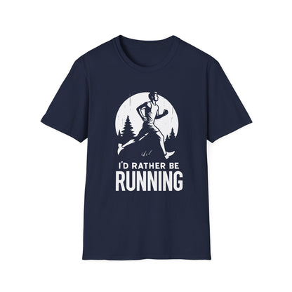 Running T-Shirt for Runners - I'd Rather Be Running Graphic Tee - Perfect Gift Idea for Outdoor Enthusiasts