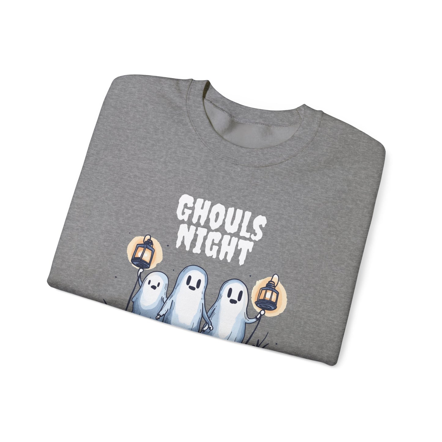 Ghouls Night Halloween Ghost Sweatshirt, Spooky Halloween Sweatshirt for Women, Cute Halloween Fall Vibes, Girls Night