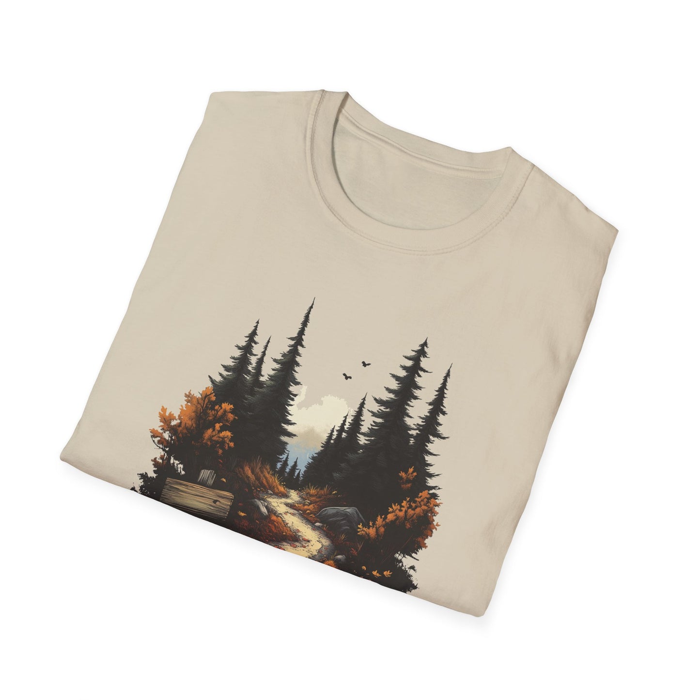 Autumn Trails Await T-Shirt | Fall Hiking Shirt | Nature-Inspired Adventure Tee | Perfect for Hikers and Outdoor Lovers