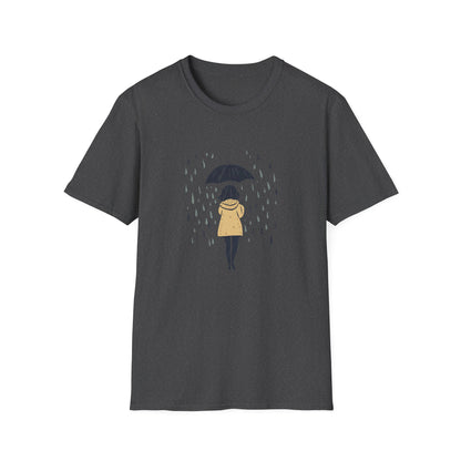 Rain Lover T-Shirt | Cozy Minimalist Aesthetic | Umbrella Rainy Day Outfit | Weather Lover Gift | Fall & Spring Fashion | Introvert Gift