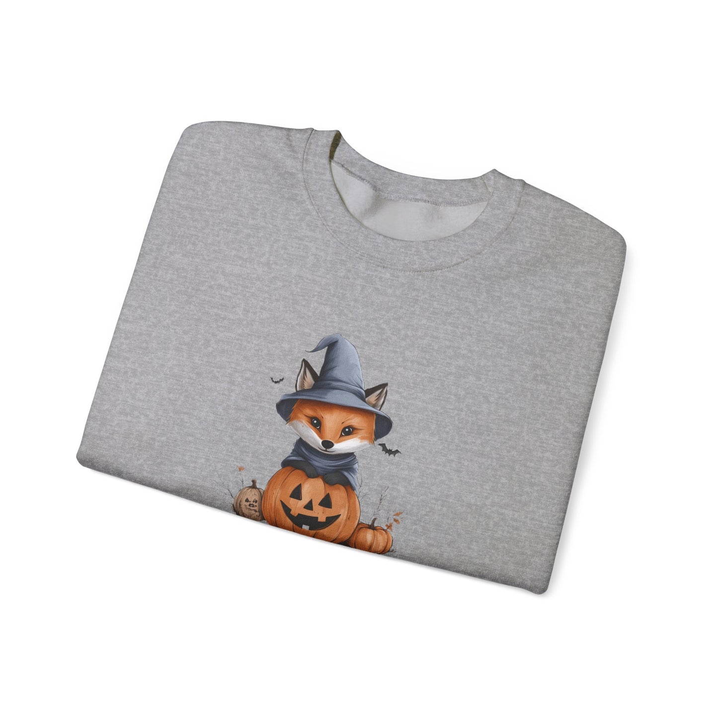 Cute Fox Halloween Sweatshirt - Witch Fox in Pumpkin Graphic - Spooky Season Fall Apparel - Halloween Gift for Fox Lovers