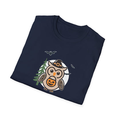 Cute Owl Halloween Trick or Treat T-Shirt | Adorable National Park Animal Illustration Tee | Perfect for Halloween and Nature Lovers