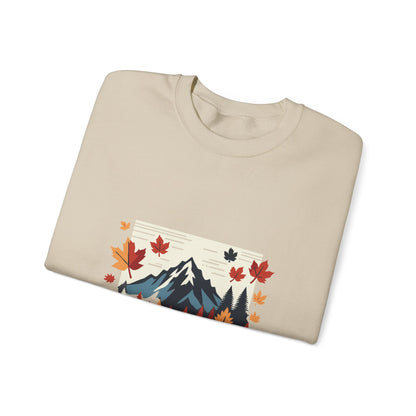 Cozy Mountain Fall Forest Sweatshirt - Unisex Warm Pullover with Nature Print - Perfect Autumn and Winter Sweater, Outdoor Adventure Apparel