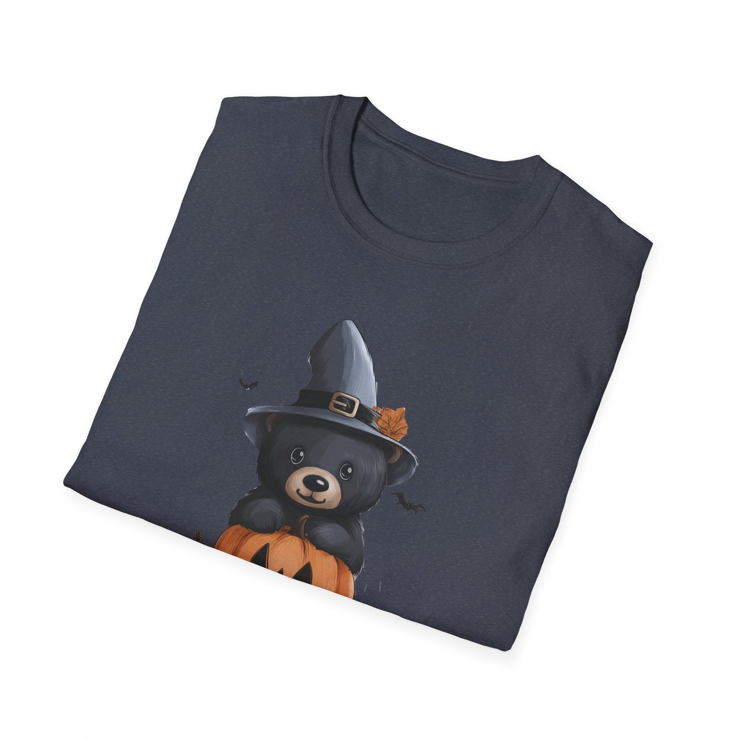 Cute Halloween Bear T-Shirt | Adorable Forest Animal with Pumpkin Design | Witch Bear Halloween Tee