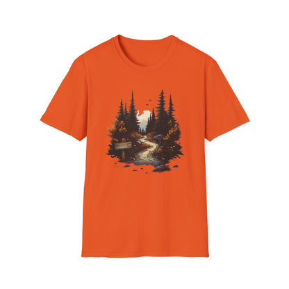 Autumn Trails Await T-Shirt | Fall Hiking Shirt | Nature-Inspired Adventure Tee | Perfect for Hikers and Outdoor Lovers