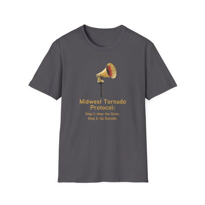 Midwest Tornado Protocol T-Shirt | Funny Midwest Weather Shirt | Storm Watching Tee | Tornado Siren Humor Shirt | Storm Chaser Gift