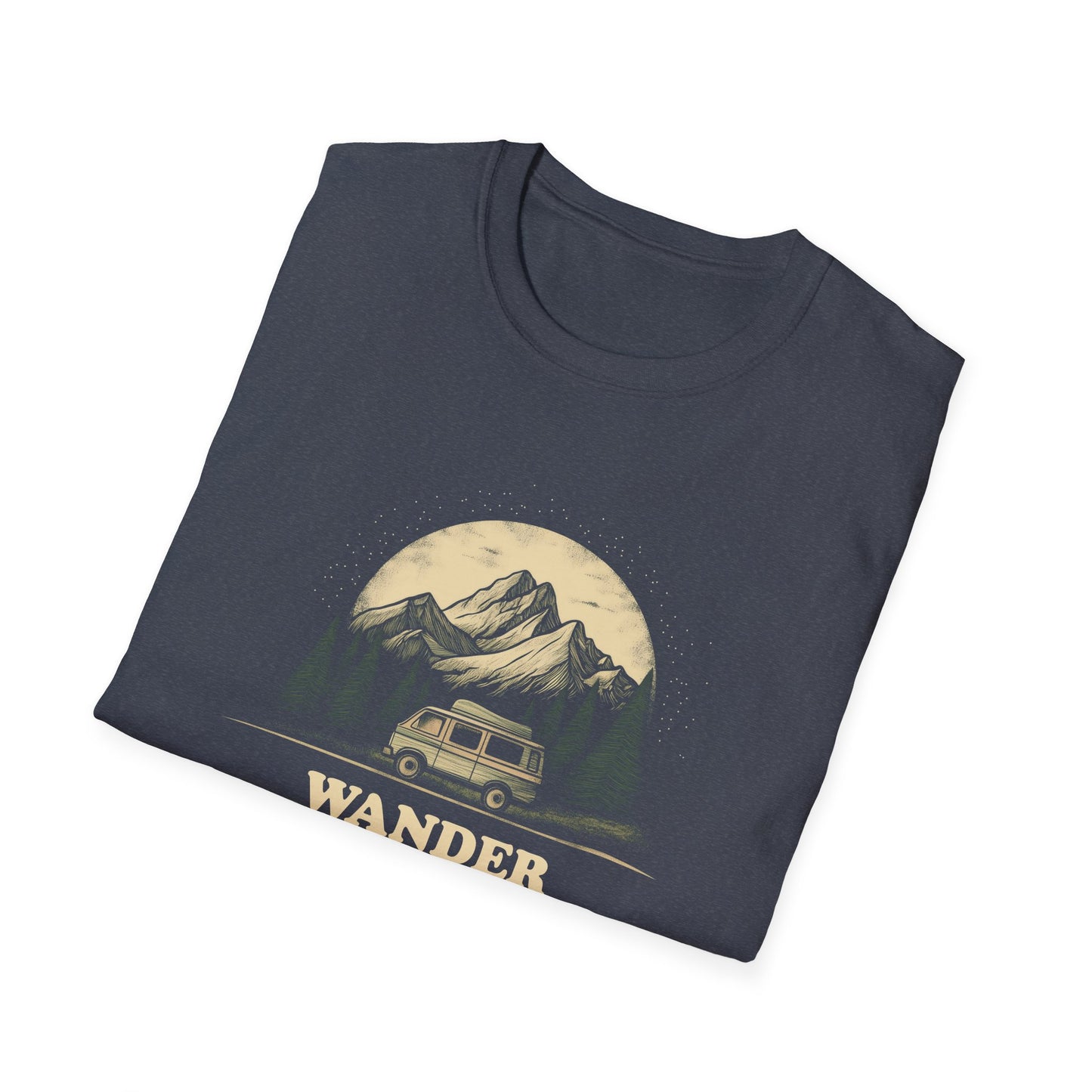 Wander Without Boundaries Van Life T-Shirt | Minimalist Road Trip Graphic Tee Gift for Nomads, Travelers, and Outdoor Lovers, Camping Van