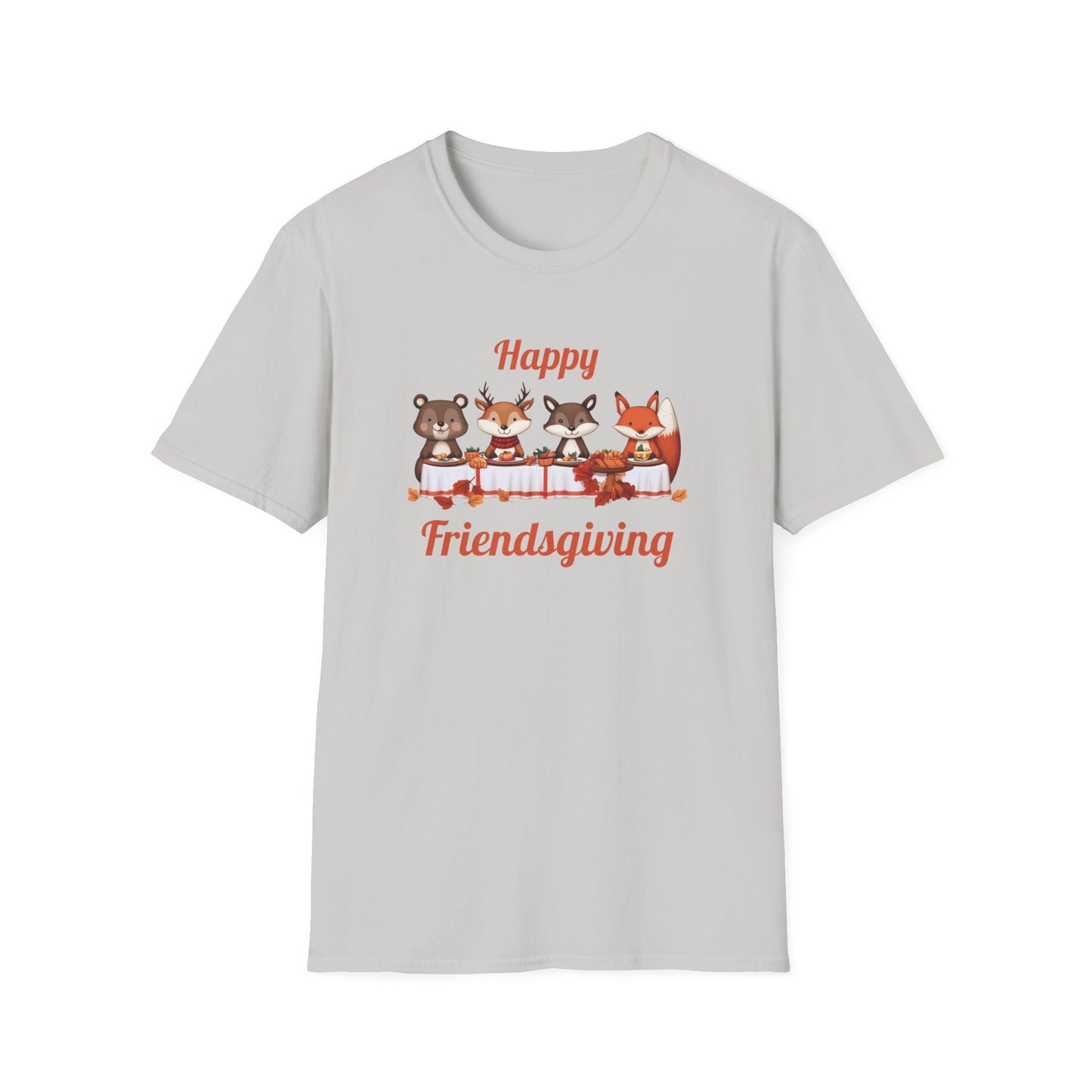 Cute Forest Animals Friendsgiving Thanksgiving T-Shirt - Fall Cozy Tee for Animal Lovers | Happy Thanksgiving & Pumpkin Season Shirt