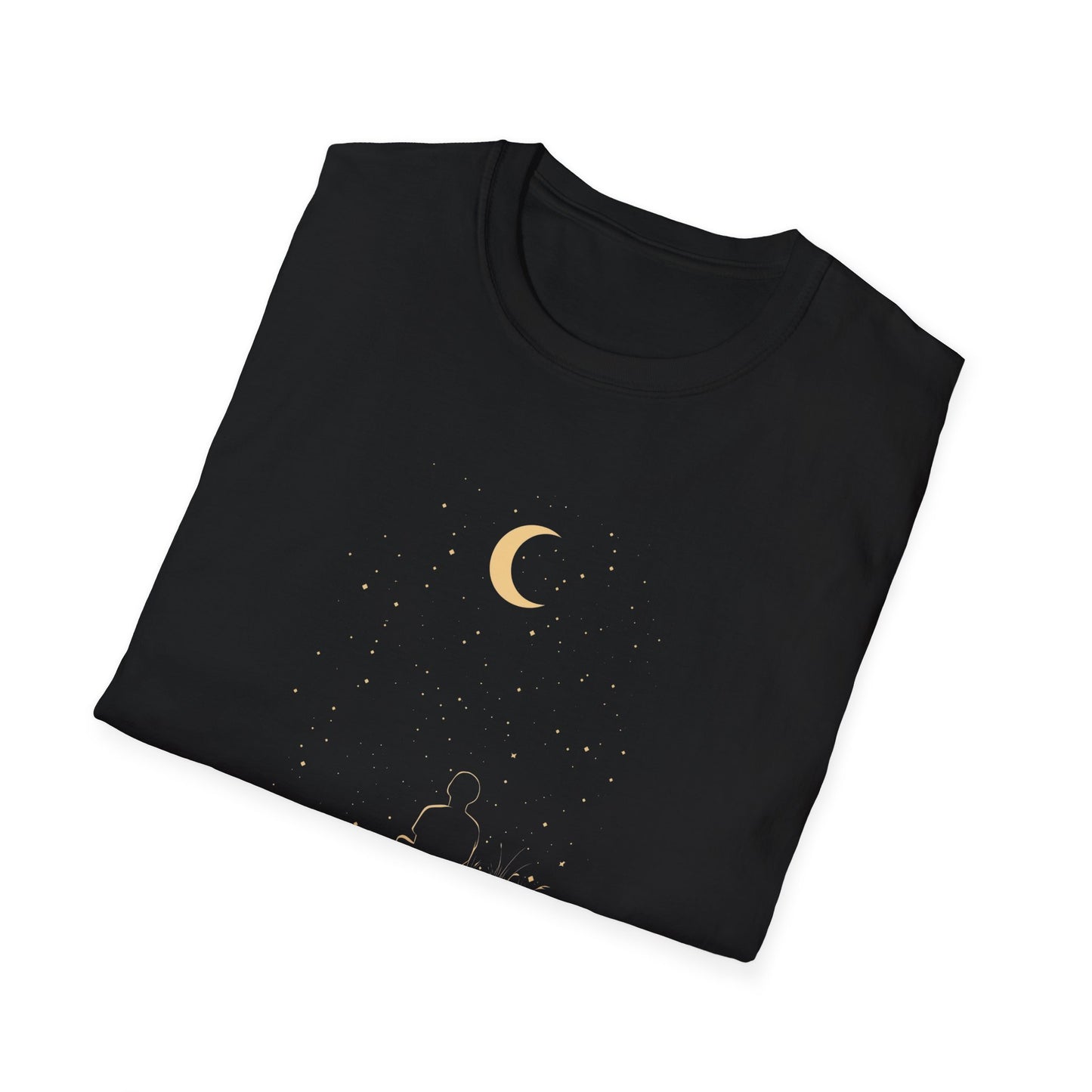 Stargazing Minimalist Night Sky Graphic Tee | Perfect Gift for Nature Lovers, Campers, and Outdoor Enthusiasts | Moon and Stars Design