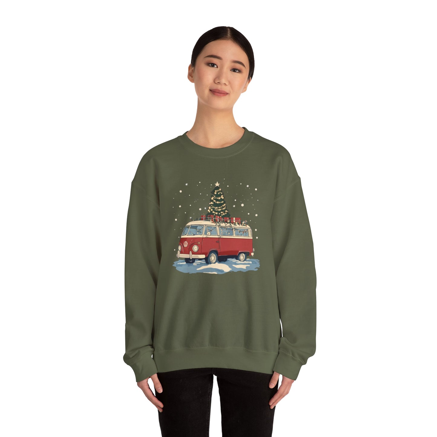 Christmas Van Life Sweatshirt | Cozy Holiday Camper Sweater | Festive Gift for Van Life Lovers and Outdoor Adventurers, Merry Van Life