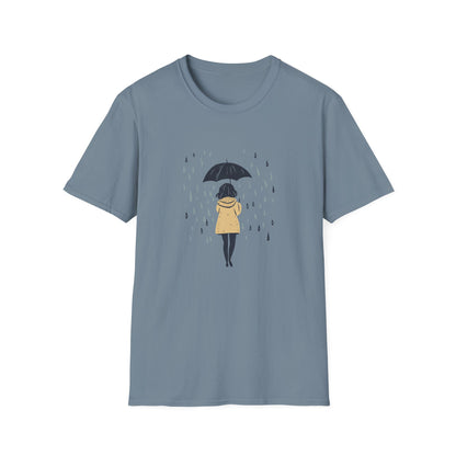 Rain Lover T-Shirt | Cozy Minimalist Aesthetic | Umbrella Rainy Day Outfit | Weather Lover Gift | Fall & Spring Fashion | Introvert Gift
