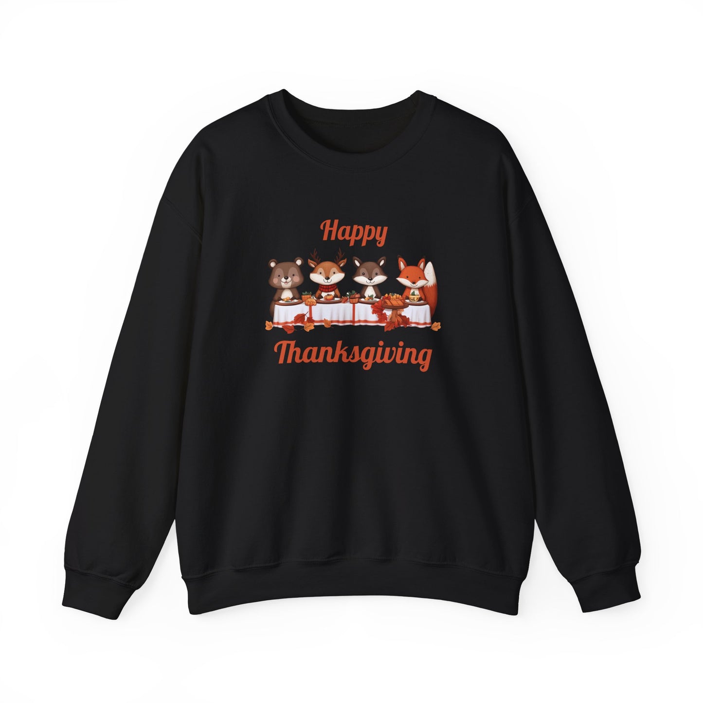 Cute Forest Animals Thanksgiving Sweatshirt - Fall Cozy Crewneck for Animal Lovers | Happy Thanksgiving & Pumpkin Season Shirt