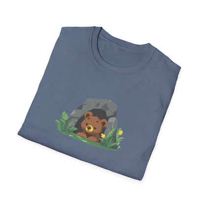 Adorable Bear Cave T-Shirt | Cute Woodland Animal Graphic Tee | Perfect for Nature Lovers, National Park Enthusiasts, and Outdoor Adventures