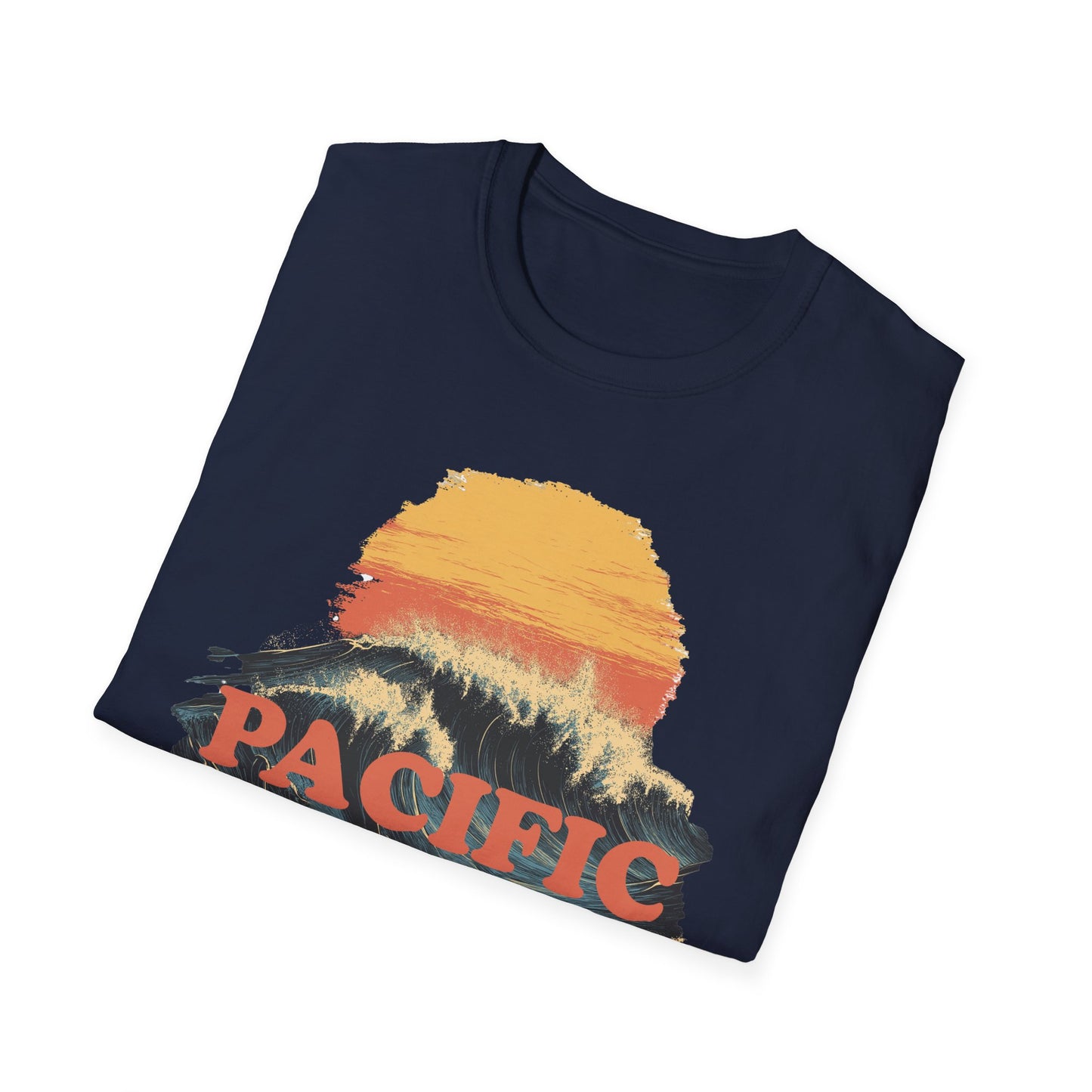 Pacific Waves Retro California Surfing T-Shirt - Vintage Sunset Surf Tee - Beach Vibes, Surf Lover Gift, Gift for Him, Men's Surfing Tee