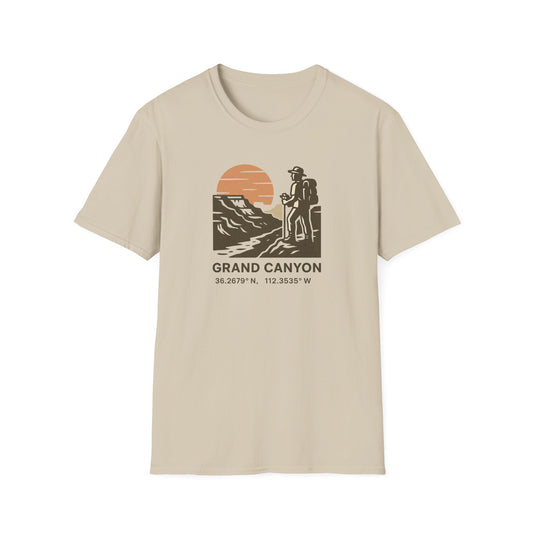 Grand Canyon Shirt with Coordinates | Vintage National Park Hiking Tee | Arizona Nature T-Shirt | Rim to Rim Trail Shirt | Outdoor hike Gift