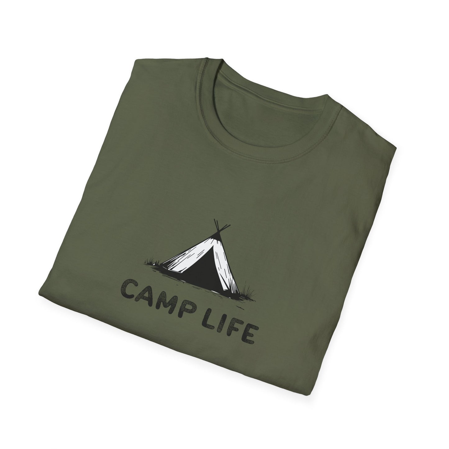 Minimalist Camp Life Tent T-Shirt | Unisex Camping Adventure Tee | Simple Nature Lover's Shirt for Hiking & Outdoor Enthusiasts