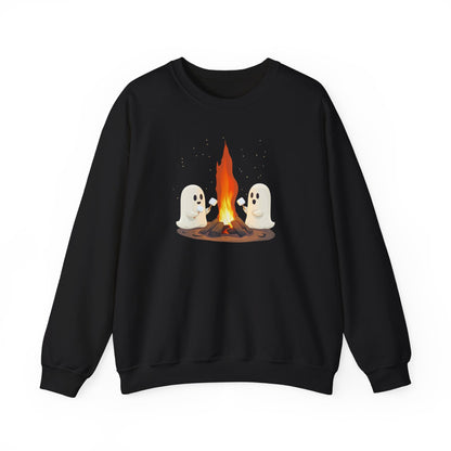 Halloween Ghost Campfire Sweatshirt, Camping Sweatshirt, Cute Spooky Tee, Halloween Party Outfit, Halloween 2024, Ghostly Campfire