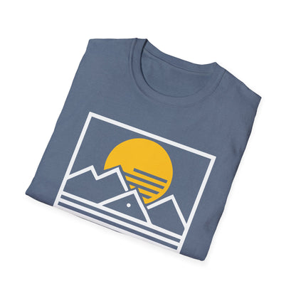 Minimal Rising Sun over the Mountains Graphic T-Shirt | Unisex