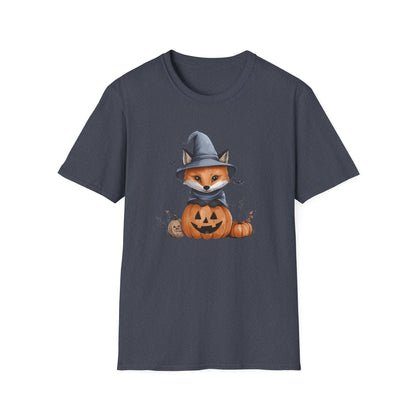 Cute Fox Halloween Shirt - Witch Fox in Pumpkin Graphic Tee - Spooky Season Fall Apparel - Halloween Gift for Fox Lovers