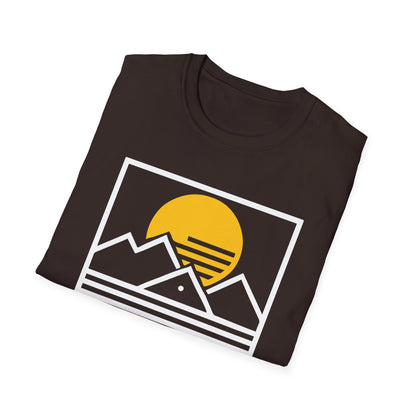 Minimal Rising Sun over the Mountains Graphic T-Shirt | Unisex