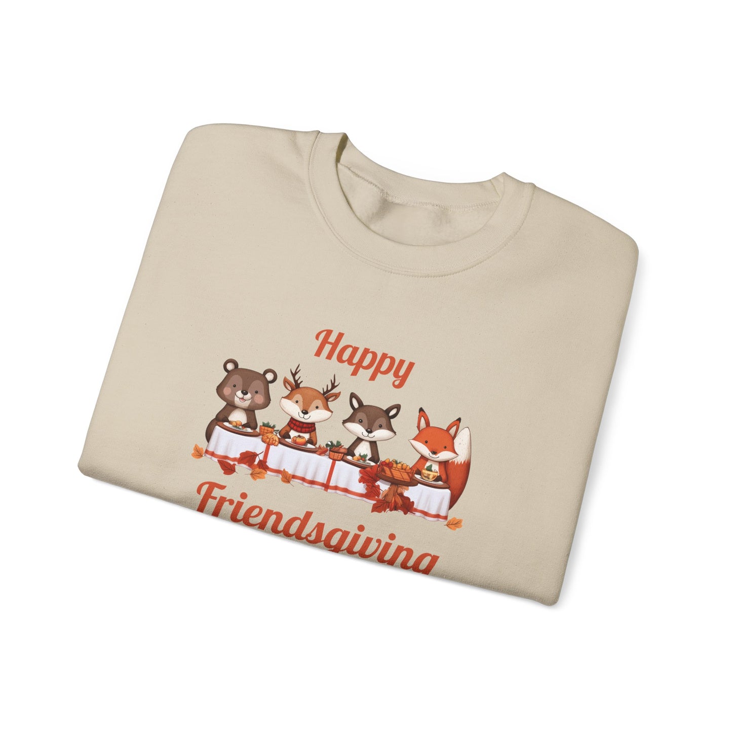 Cute Forest Animals Friendsgiving Thanksgiving Sweatshirt - Fall Cozy Crewneck for Animal Lovers | Happy Thanksgiving & Pumpkin Season Shirt