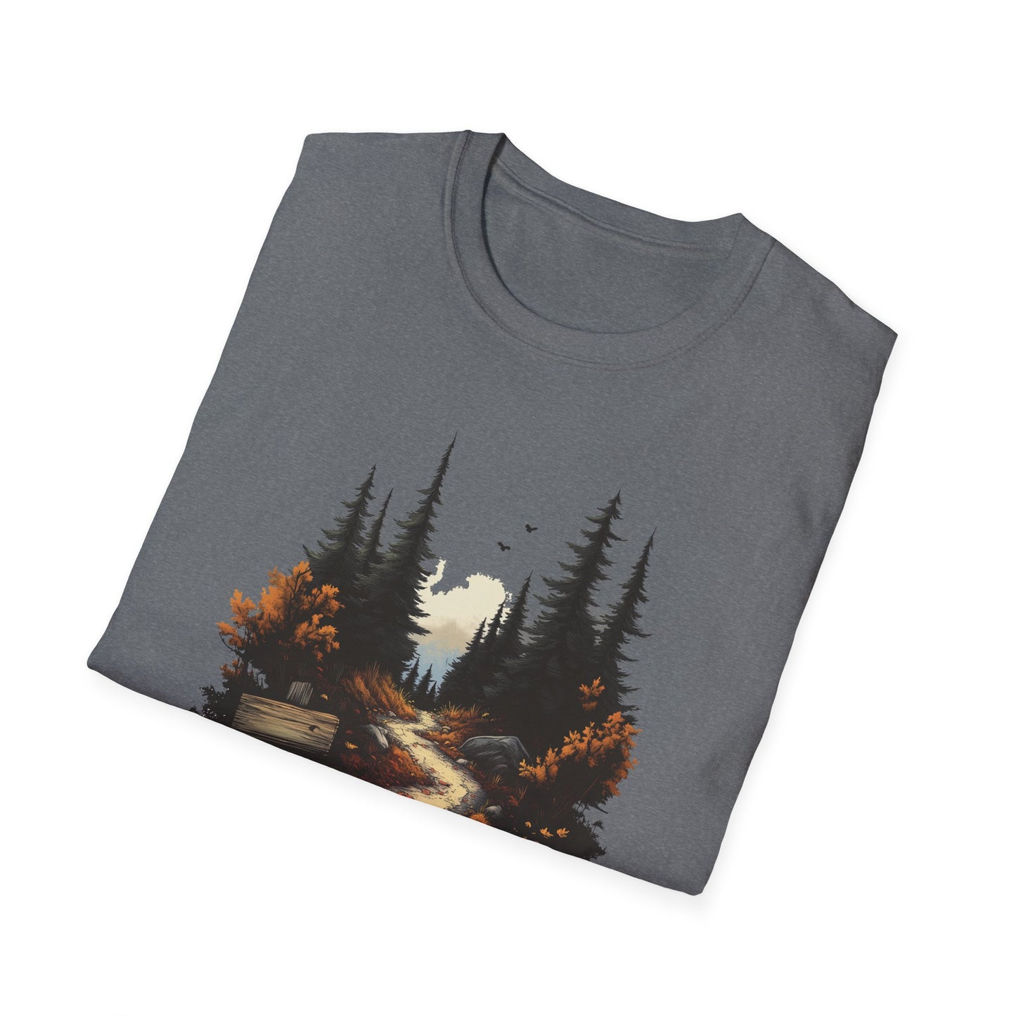 Autumn Trails Await T-Shirt | Fall Hiking Shirt | Nature-Inspired Adventure Tee | Perfect for Hikers and Outdoor Lovers