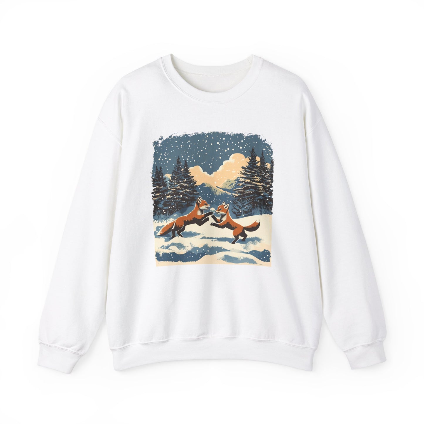 Cozy Winter Fox Sweatshirt | Retro Woodland Wildlife Christmas Sweater, Fox in Snow Pullover, Winter Nature Sweatshirt, Wildlife Animal Gift