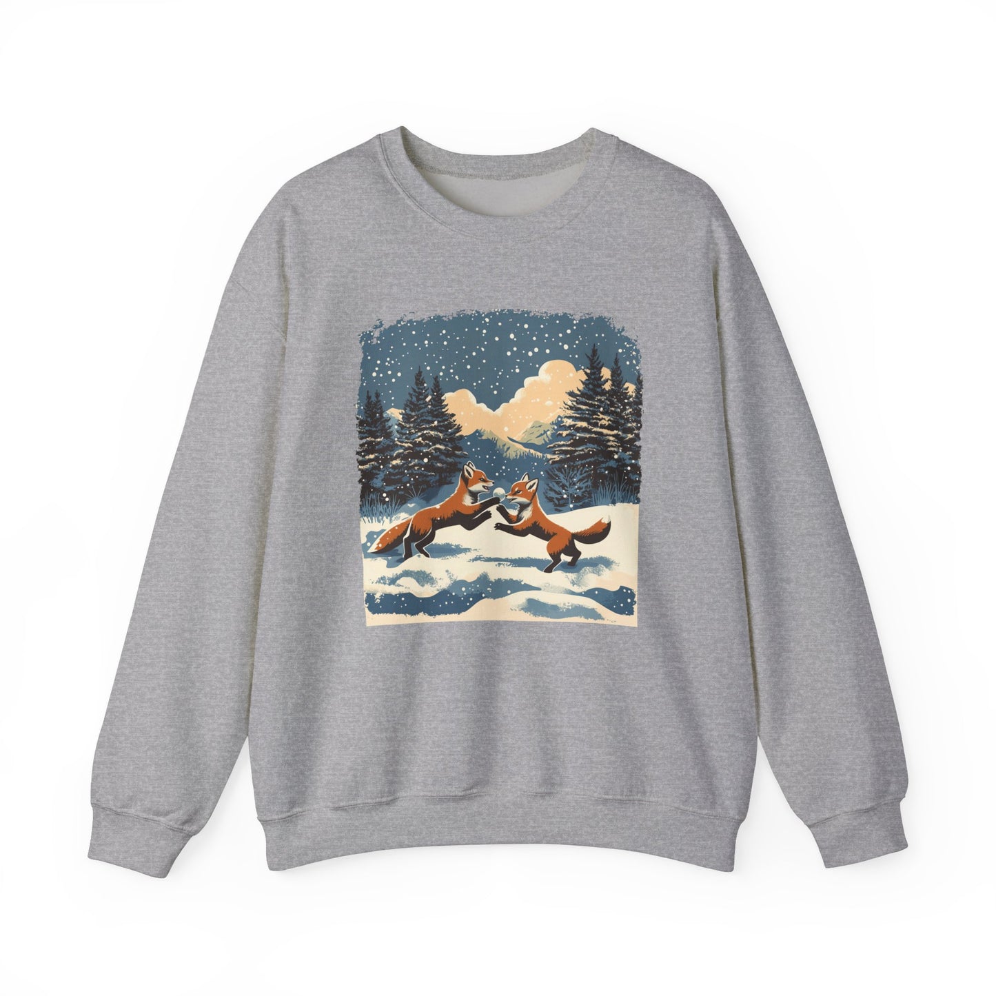 Cozy Winter Fox Sweatshirt | Retro Woodland Wildlife Christmas Sweater, Fox in Snow Pullover, Winter Nature Sweatshirt, Wildlife Animal Gift